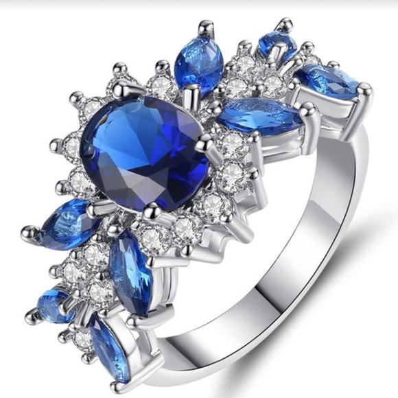 Elegant Moissanite and Cubic Zirconium Women’s Promise Engagement Ring Size 6.25 - Picture 2 of 8